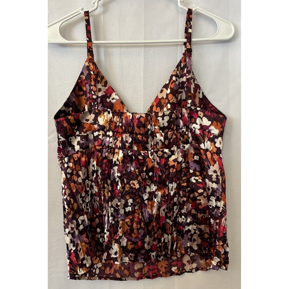 Vtg Moda International Womens Babydoll Tank Top Size M Floral Velvet Trim Y2K - Picture 4 of 8